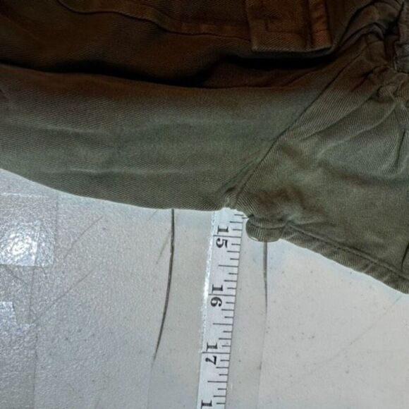 Aeropostale Buttoned Off-The-Shoulder Crop Top Military Style Olive Green XS - Picture 10 of 11